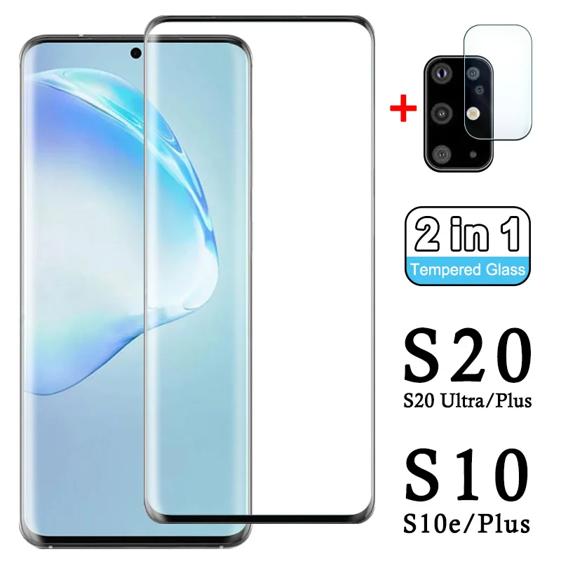 2 в 1 S10 plus защитное стекло 3d для samsung galaxy s10e закаленная пленка защита экрана s20 ultra S
