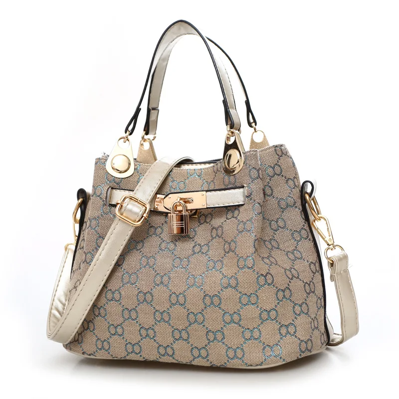 

2017 Summer New Style WOMEN'S Bag European And American Style Printed Pattern Lock Kelly Bag Versatile Handbag Shoulder Bag Fash