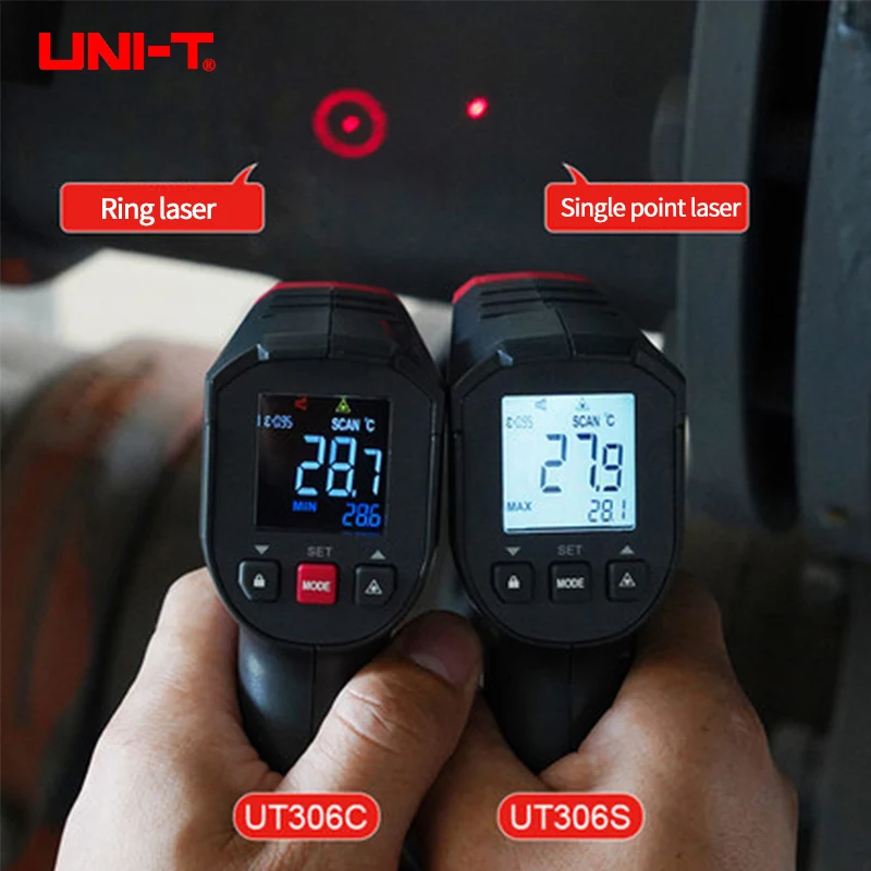 UNI-T UT306S UT306C Digital Thermometer Non Contact Household Industrial Infrared Laser Temperature Tester Meter Gun -50℃-500℃ digital thermometer infrared thermometer