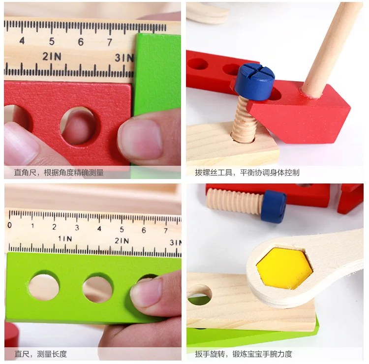 Детские деревянные DIY Портативные головоломки модель ящика для инструментов дети внутри играя игрушка набор лесистой мальчик ремонтный инструмент обучающая игрушка, подарок