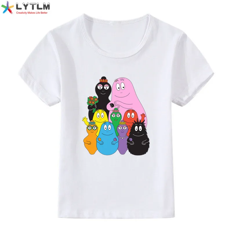 LYTLM XXX/футболка с героями мультфильмов для мальчиков и девочек, Barbapapa Осенняя белая футболка для маленьких детей топы для девочек, повседневная одежда Anniversaire Enfant