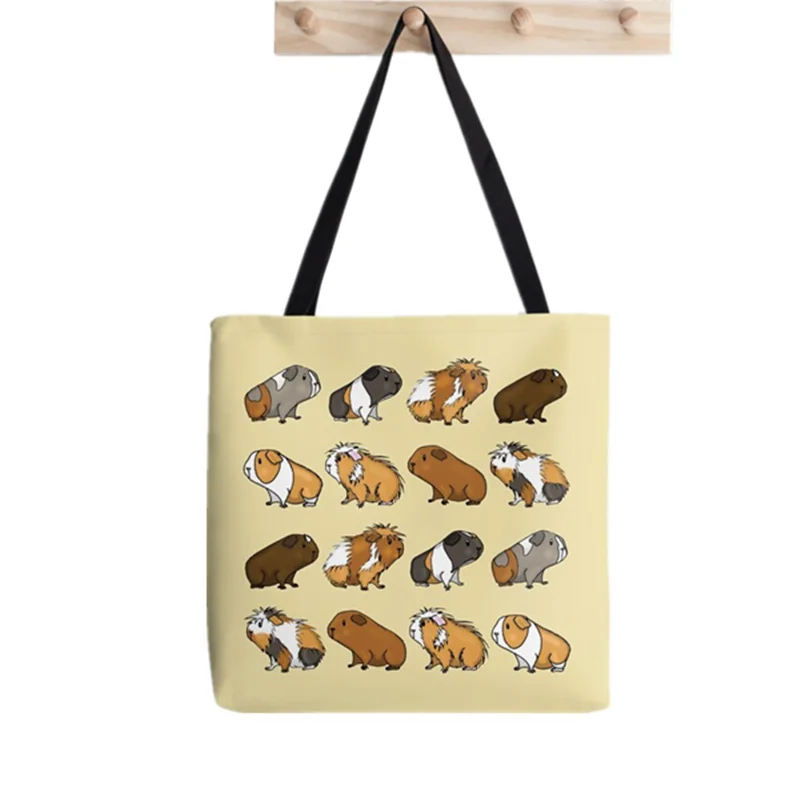 

2021 Shopper Guinea Pig Procession Print Tote Bag women Harajuku shopper handbag girl Shoulder shopping bag Lady Canvas Bag