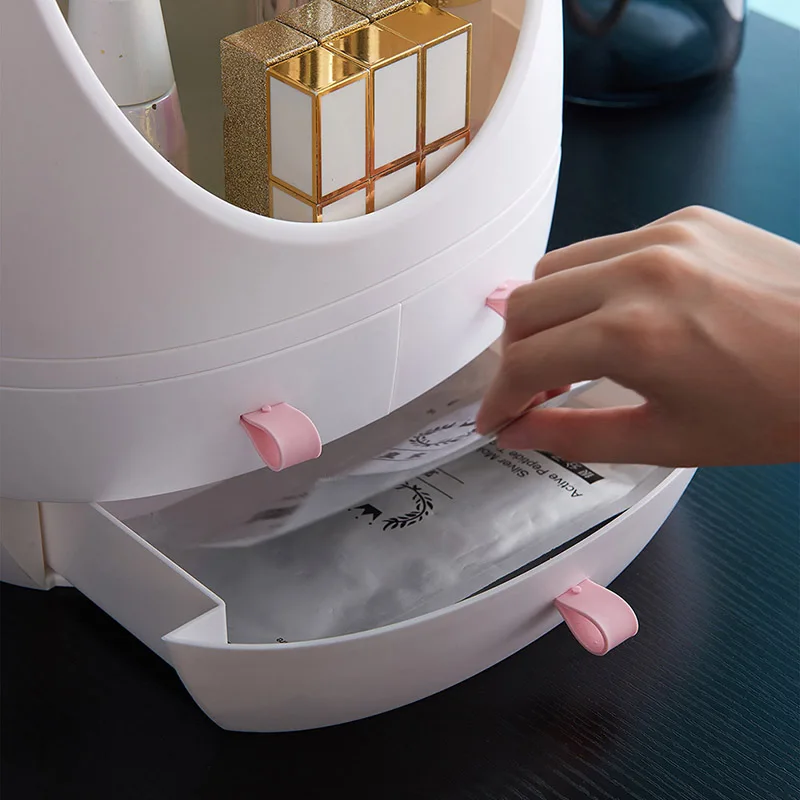 Cosmetic Storage Box Skin Care Products Organzier for Makeup with Mirror LED Lights TY99