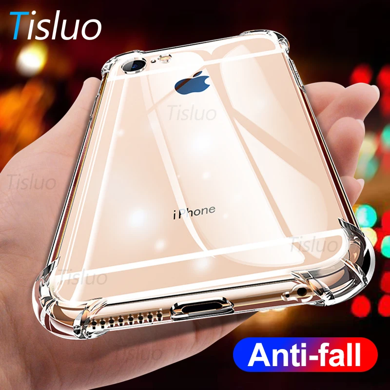 

Shockproof Silicone Phone Cases For iPhone 7 8 11 Pro Transparent Soft Tpu Cases For iPhone X XR 6 6S Full Cover Crystal Clear