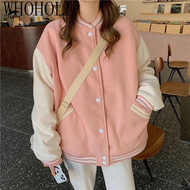 pink baseball jacket