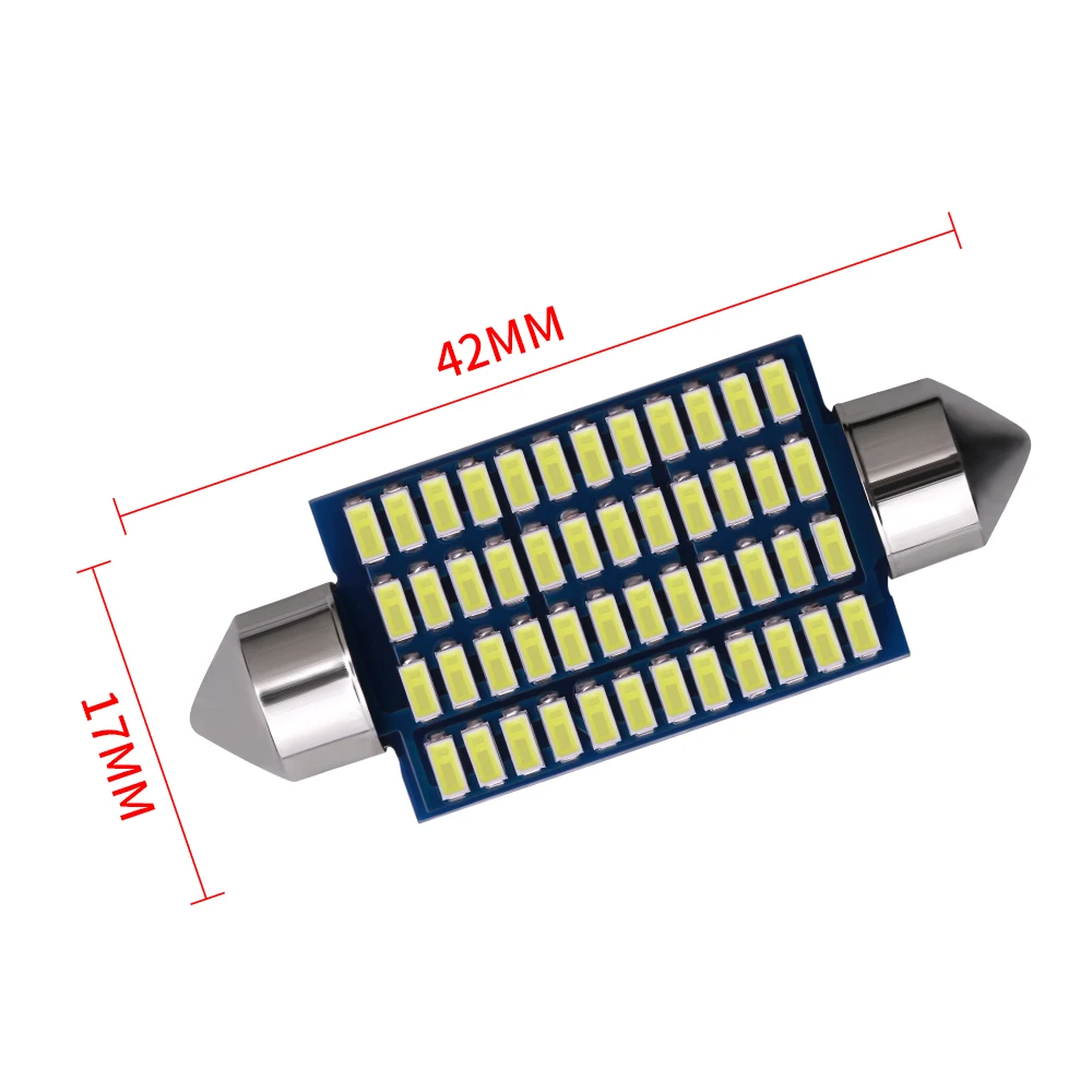 100 шт./лот C5W 3014 48 SMD; Автомобильные светодиоды света 48 SMD подсветка дверей автомобиля купольная лампа AC/DC 12V Источник Canbus огни
