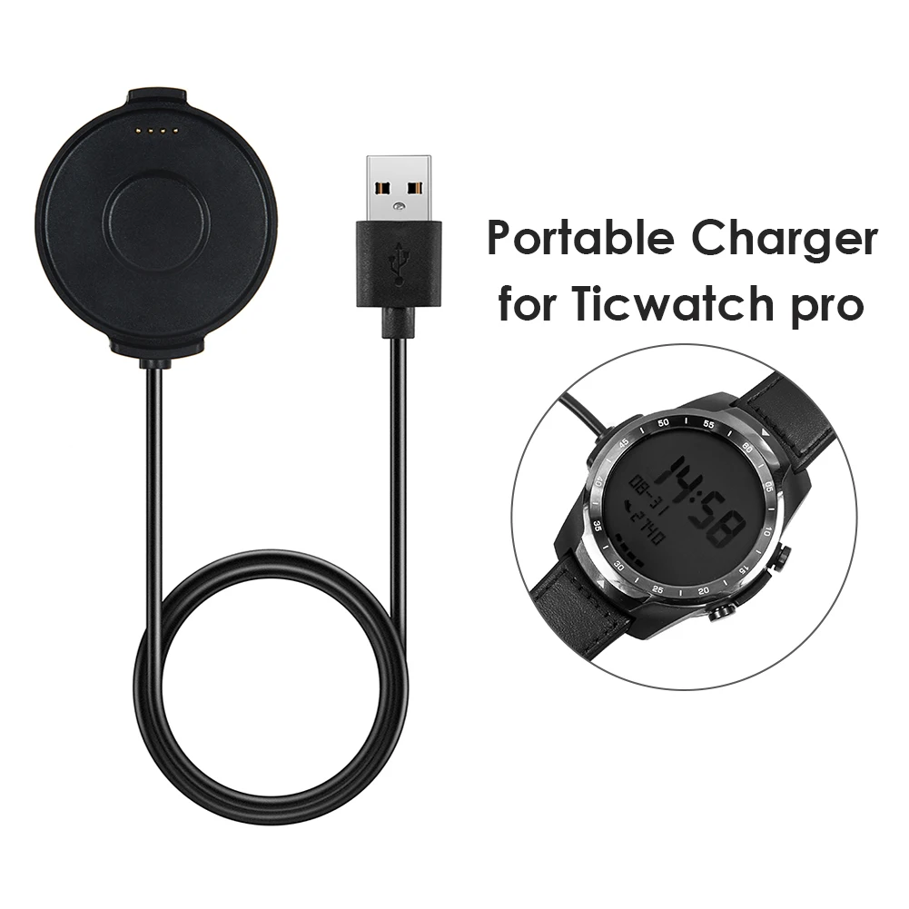 USB-кабель для зарядки Ticwatch Pro 2020/Ticwatch Сменный адаптер питания смарт-часов 1 м |
