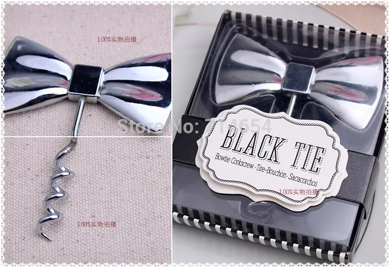 100 шт Свадебные сувениры и подарки "Black Tie" открывалка для бутылок вина шнековая открывалка для вина вечерние украшения Подарочная коробка для гостей