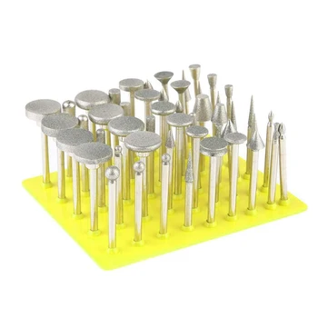 

50pc Diamond Coated Grinding Grinder Head Glass Burr for Rotary Tools New Woodworking Masonry Drilling Carbide Drop Shipping
