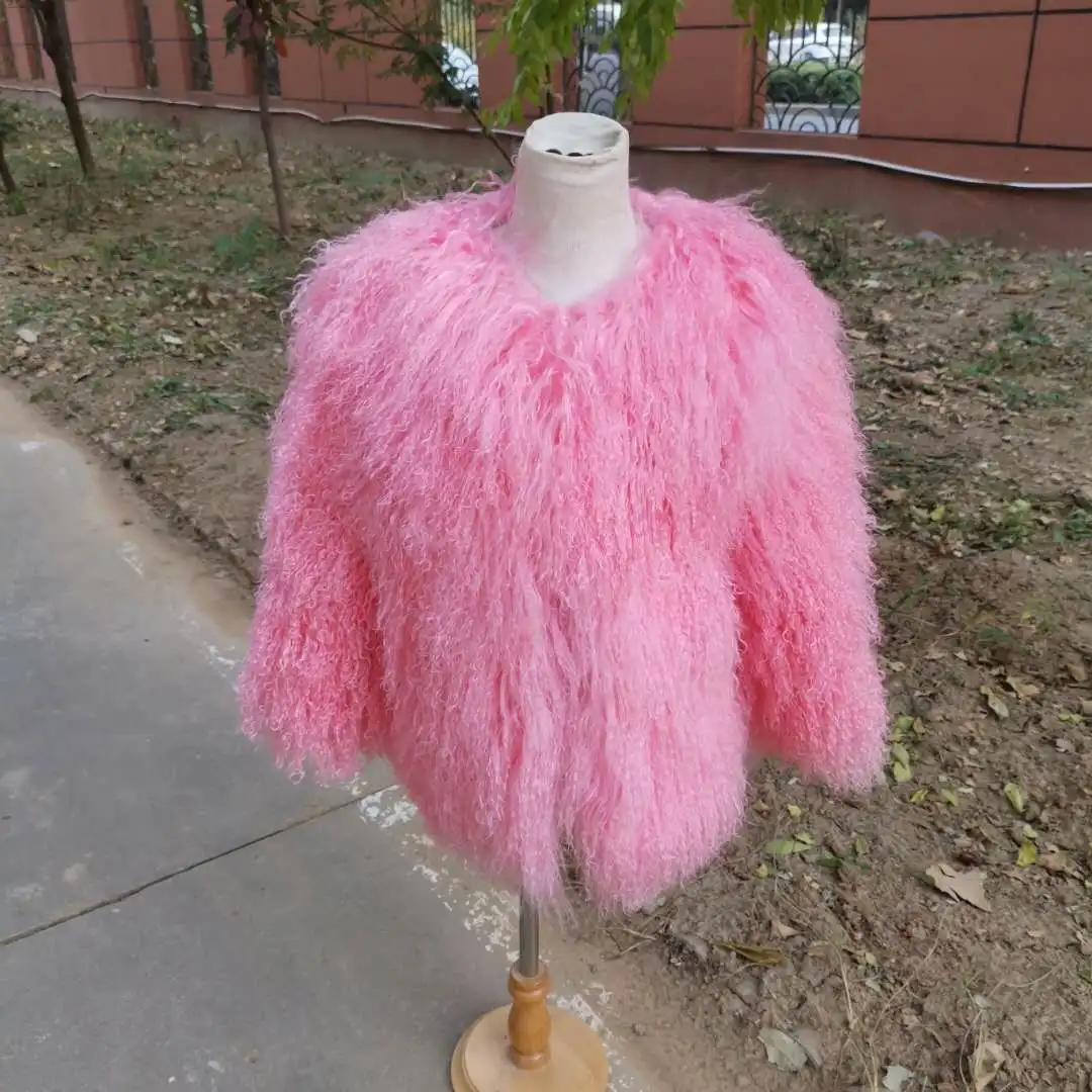 

Custom Winter Women Jackets Mongolian Fur Coat Warm Custom Color Ladies Sheep Fur Jacket