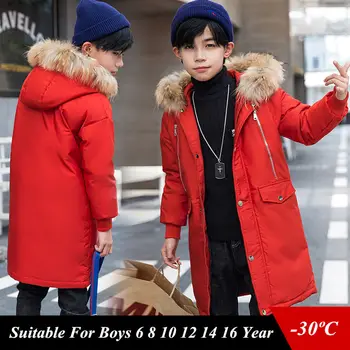 

Children Winter Down Jackets Kids Snowsuit Teens Outerwear Parkas Coat For Big Boys 6 8 10 12 14 16 Years Snow Wear Dwq365