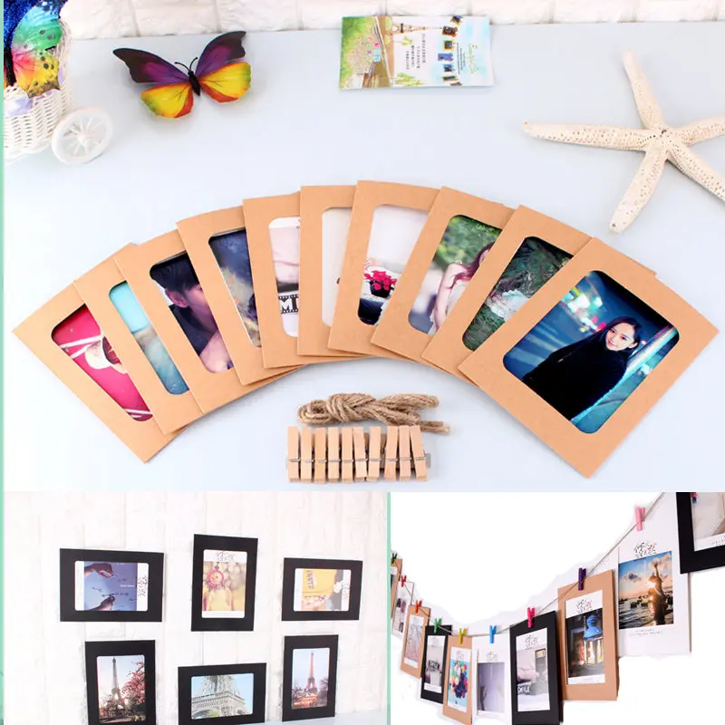 2 10 шт. DIY фоторамка деревянный зажим бумажный держатель для фотографий украшение стены для свадьбы Выпускной Рождественский фотобанк реквизит - Цвет: 2