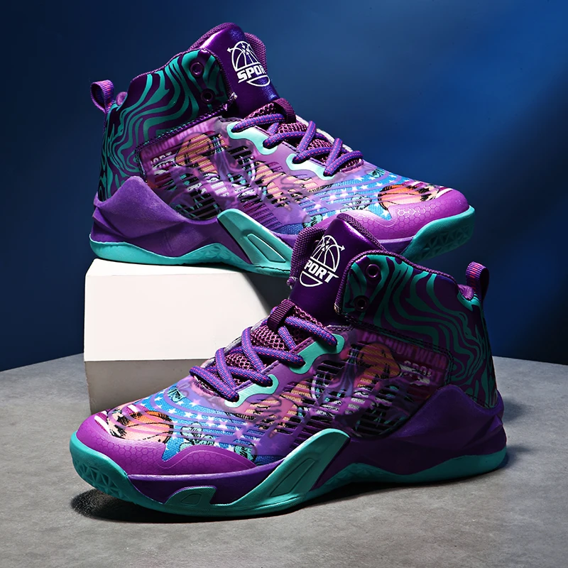 Кроссовки мужские высокие дышащие для баскетбола Уличная обувь износостойкие