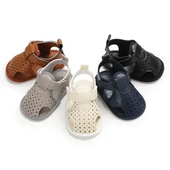 

2020 Brand Toddler Newborn Baby Boys Girls Sandals Soft Sole Shoes Leather Sandles Prewalker Summer Baby Shoes 0-18M