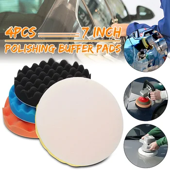 

Drillpro 4pcs 7 Inch/180mm Waffle Polishing Buffing Pad Waxing Sponge Polishing for Rotary Tool