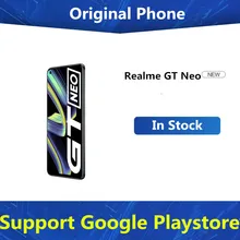 New Realme GT Neo 5G Android Phone Dual Sim Card Dimensity 1200 4500mAh 50W Super Charger 6.43" 120HZ 64.0MP 4 Cameras OTA GPS