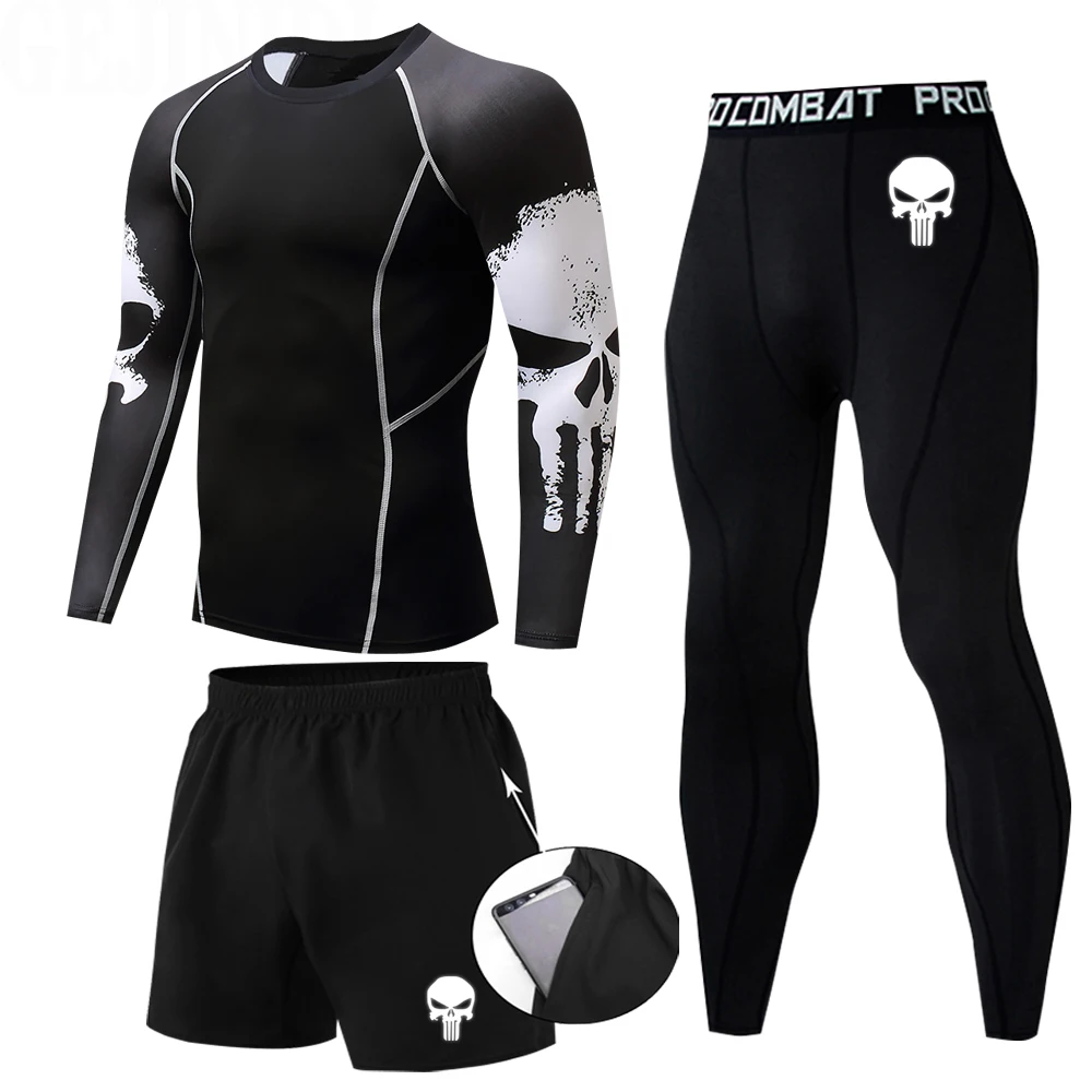 Men's Base Layer Underwear Set, Cool Gear Quick Dry Long Sleeve Compression Shirt and Pants, Sport Fitness Long Johns