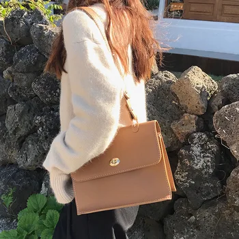 

Bag Female 2020 New Korean Simple Vintage Shoulder Bags Leisure Briefcase