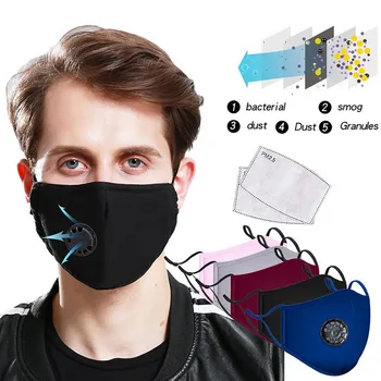 

Anti Pollution Mouth With 2 Replaceable Filters PM2.5 AntiDust Breathable Cotton Face Washable Respirator Mouth-muffle