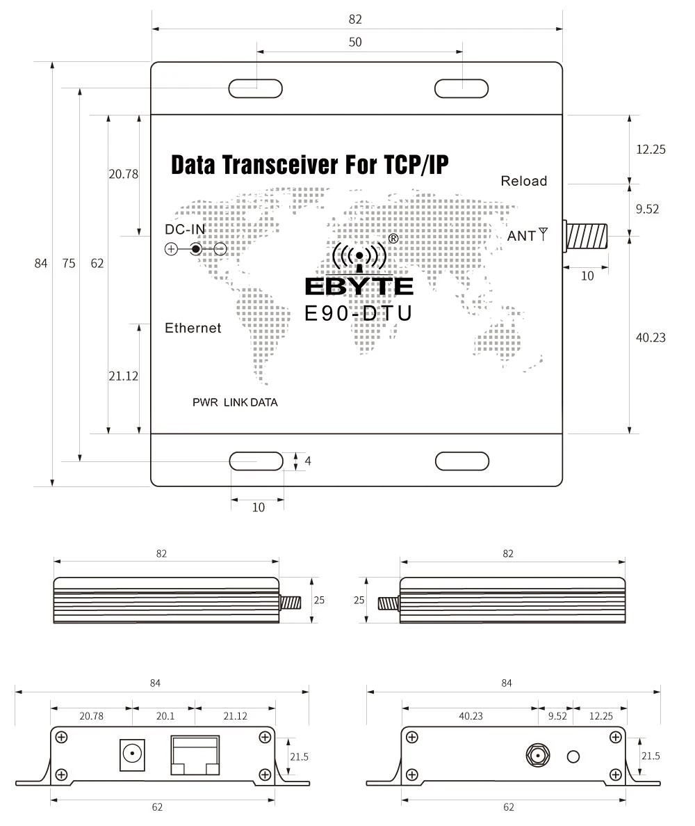 Serial sem Fio Ethernet Novo Lora Sx1268 30dbm 1 w 433 Mhz Tcp Udp Porta Transceptor Modem E90-dtu 400sl30-eth Rj45 3 30dbm 1 w 433 mhz tcp udp