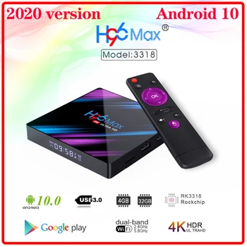 

Newest version H96 MAX Smart TV Box Android 10.0 4GB 32GB 64GB 4K Youtube Media player Set top box PK X96Q T95 Android tv box