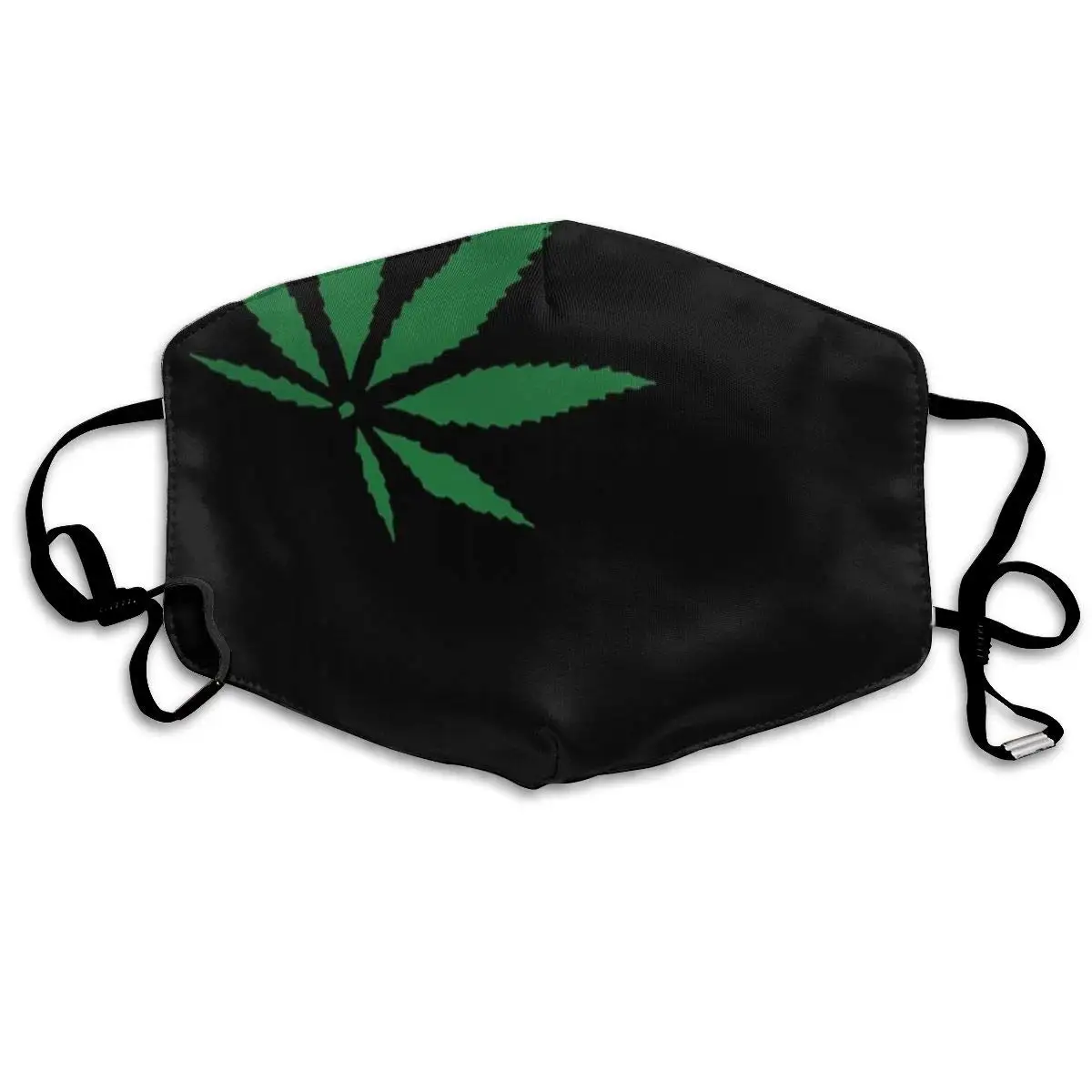 

Premium Dust Mask-Washable Breathable Mouth Face Mask-Adjustable Ear Loop for Kids Women Men Weed Mask Green Leaf Black