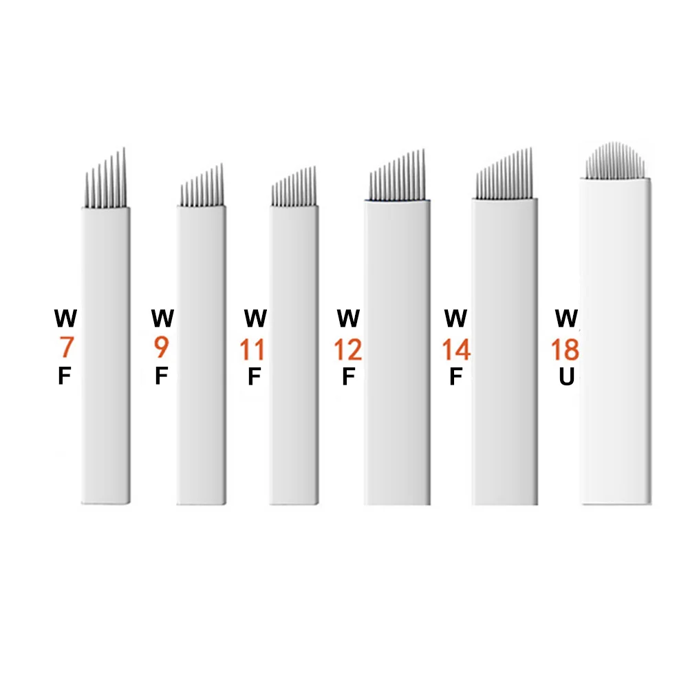 Волнистые 14 штифтов для перманентного макияжа иглы бровей лезвия микроблейдинга