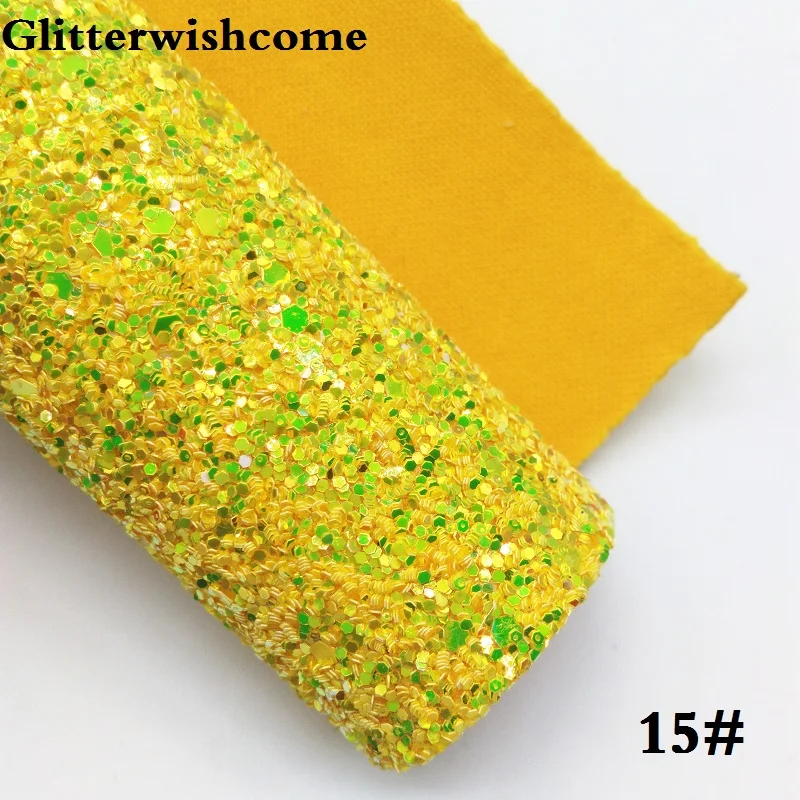 Glitterwishcome 21X29 см A4 Размер синтетическая кожа, Переливающаяся ультра Смешанная массивная блестящая кожа ткань винил для бантов, GM048A - Цвет: 15