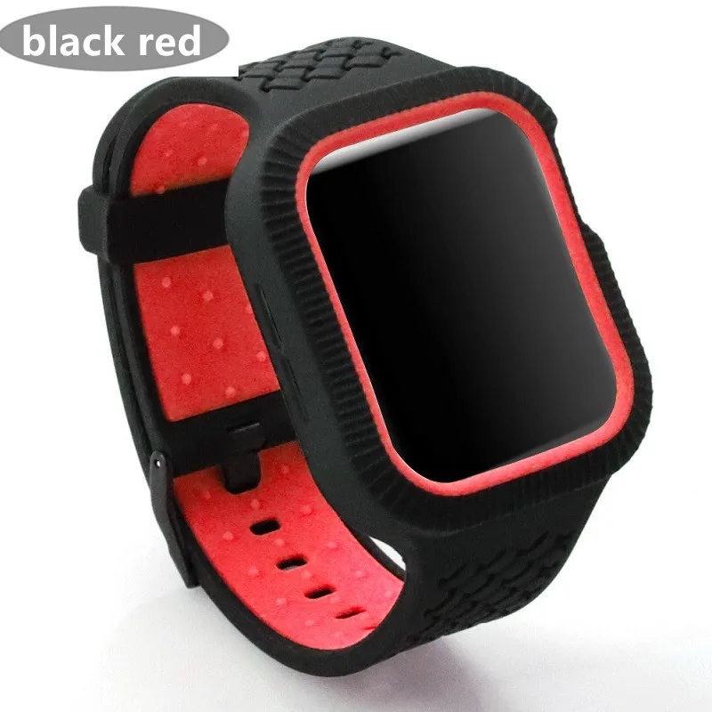 black red Плетеный чехол+ ремешок для apple watch band pulseira apple watch 4 band 44 мм/40 мм iwatch band series 4 correa браслет ремешок для часов - Цвет ремешка: black red
