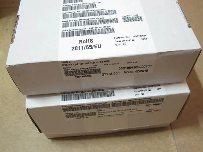 20 шт. RED WIMA MKS2 1 мкФ 100V 105K MKS2D041001K00KSSD горячая Распродажа 1,0 мкФ 100VDC 1000nf100v