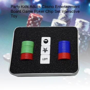 

Portable Poker Chip Set Kids Adults Party Acrylic Interactive Toy Fun Board Game With Box 3pcs Dice Casino Birthday Gift Family