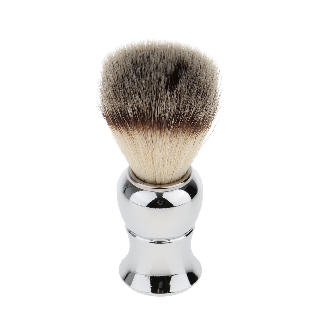 1 Piece Men Soft  Nylon Alloy Handle Shaving Brush Hair Cutting Dust Facial Beard Cleaning Tool 105 x 50 mm