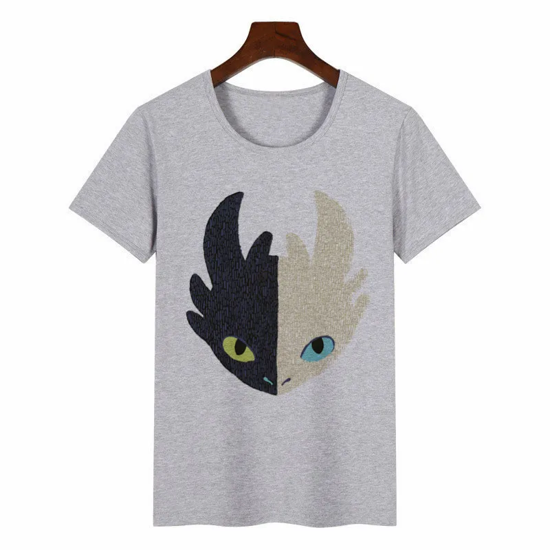 P615-5-grey Новая Летняя женская футболка Беззубик The Night Fury Graphic Tees женская футболка Harajuku аниме женские топы Эстетическая одежда - Цвет: P615-5-grey