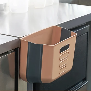 

KAKURI 6L Waste Bin Kitchen Hanging Trash Can Wall Mounted Dustbin Folding Cabinet Door Garbage Bedroom Office Storage Box