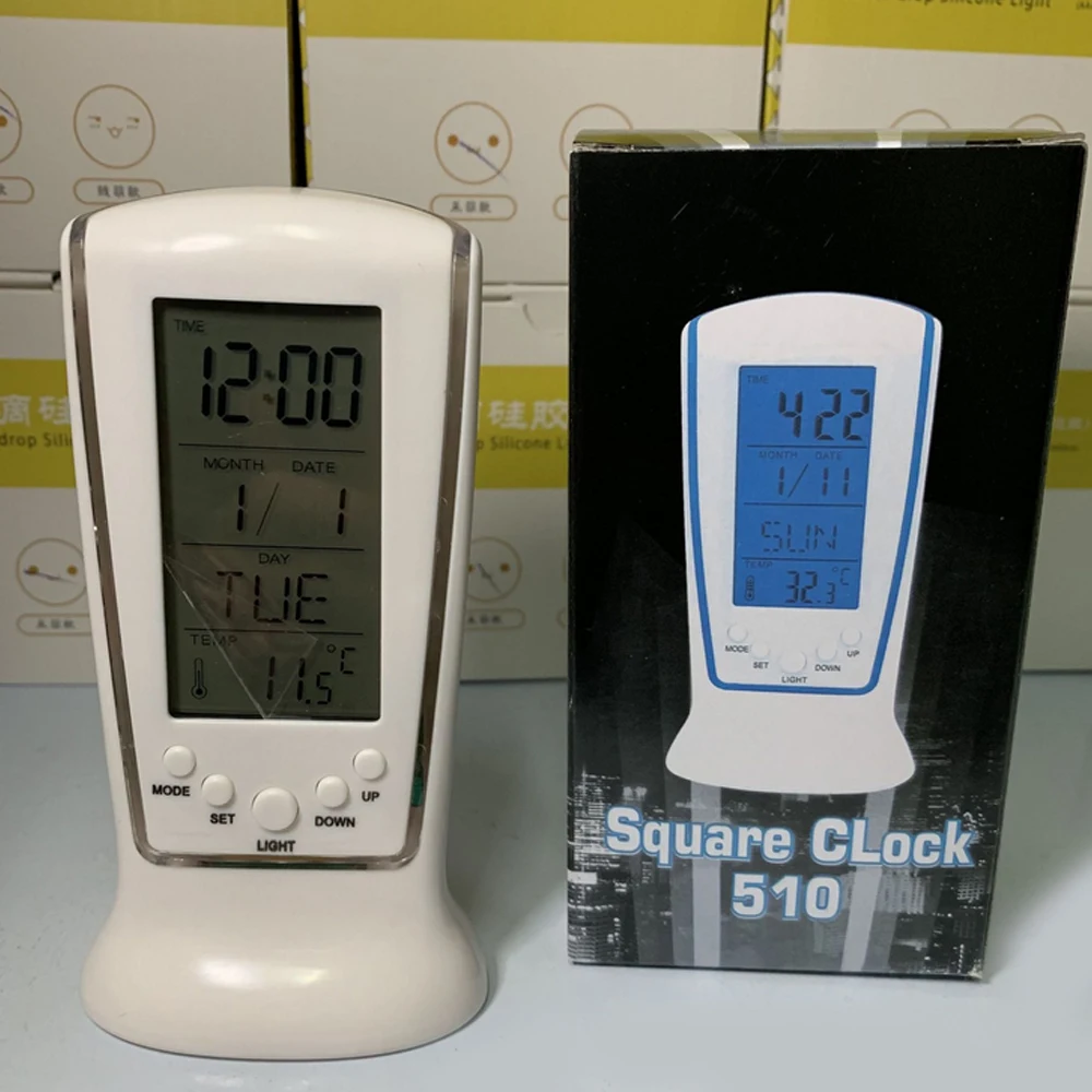 ЖК-дисплей календарь термометр настольные часы светодиодный цифровой будильник с голубой подсветкой Reloj Despertador электронные часы