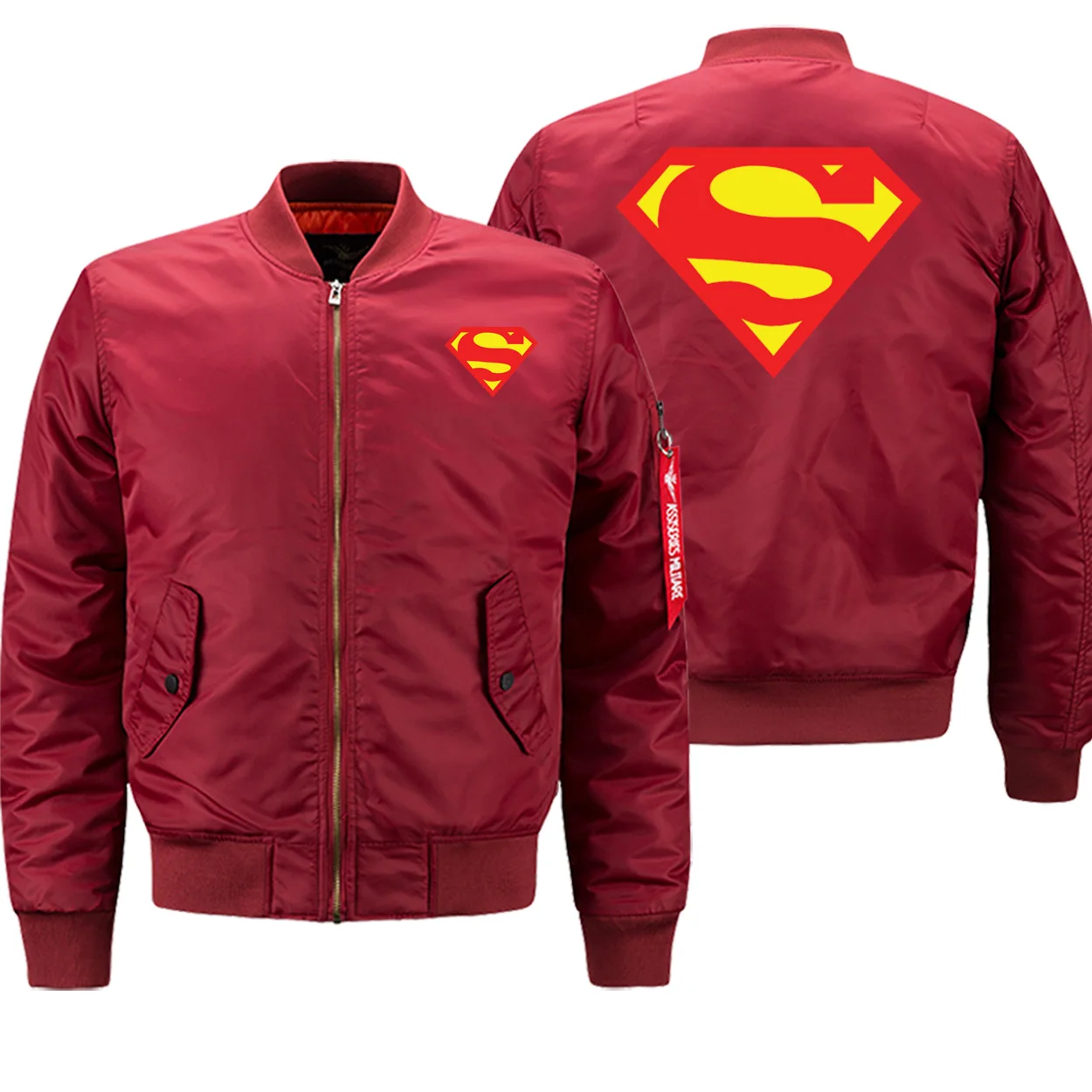 Новое поступление, зимние пальто для мужчин, бейсбольная форма Супермена, качественная повседневная мужская куртка-бомбер, горячая Распродажа, пальто-пилот, брендовая одежда
