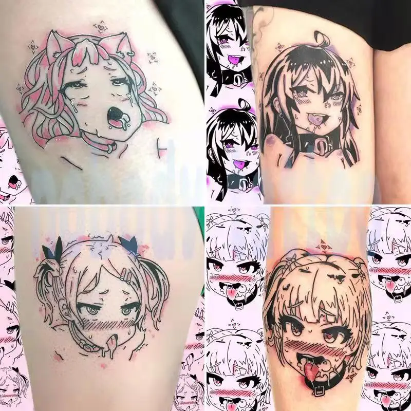Waterproof Tattoo Sticker Female Cartoon Beautiful Girl Sexy Dark Fashion Body Art Fake Tattoo Lasting Arm Temporary Tattoo Set