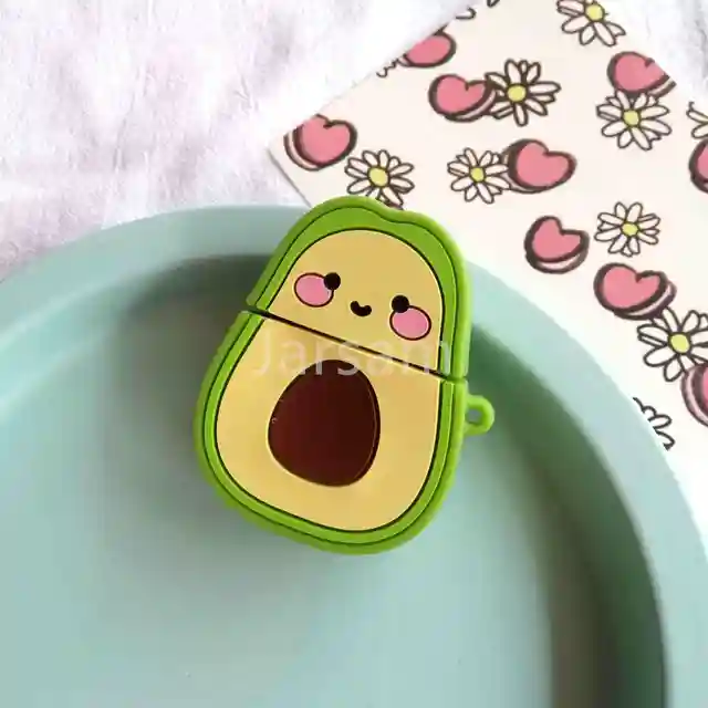 Cartoon For airpods case Silicone Cover For airpods Case Cute Earphone 3D Headphone case Protective Avocado