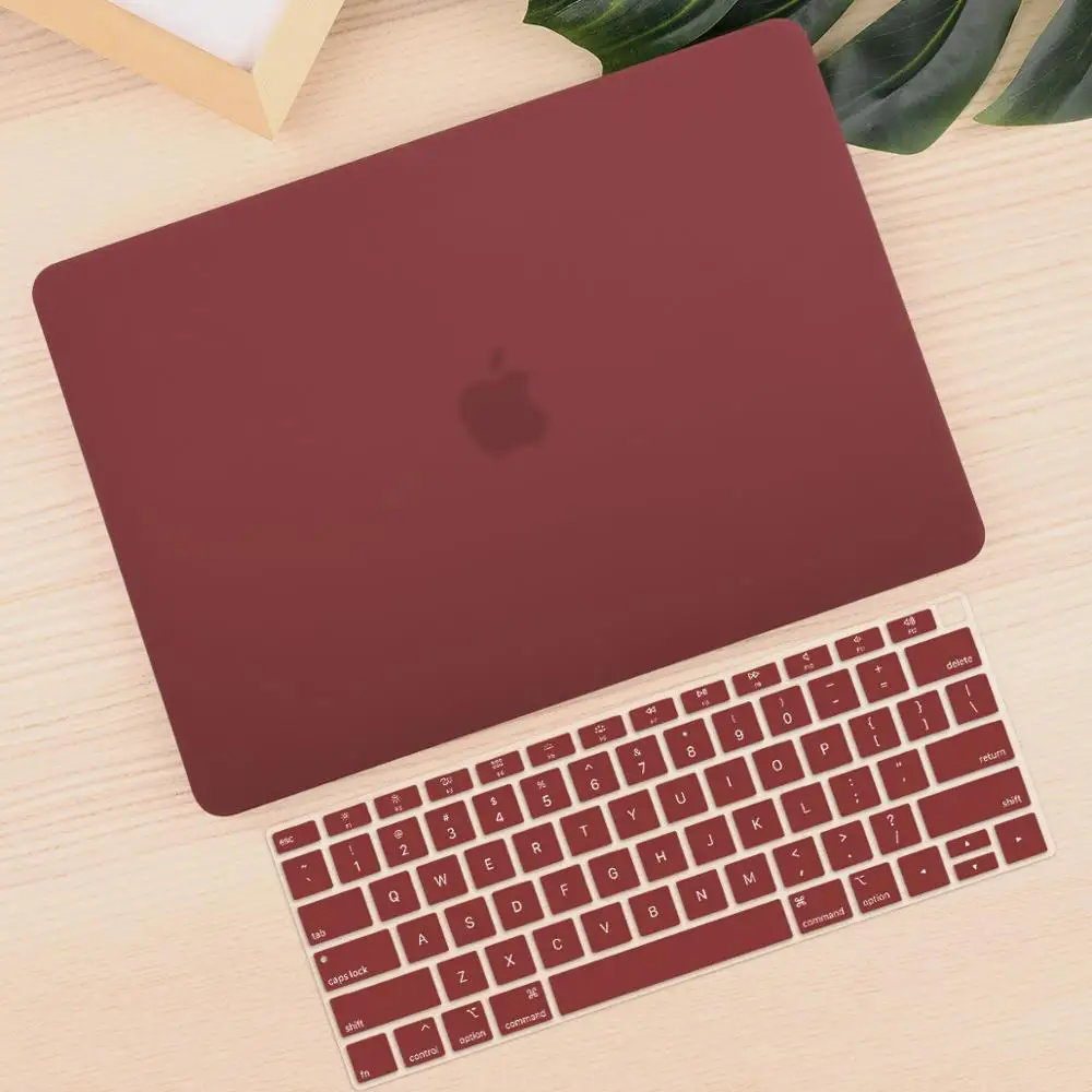 Кристально прозрачный чехол для Apple Macbook Air Pro retina 11 12 13 15 для Macbook New Air 13 чехол для ноутбука A1932 - Цвет: Wine Red