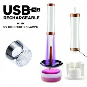 

1PC Electric Makeup Brush Sterilizer Cleaner Dryer Set Convenient Silicone Make up Brush Washing Cleanser Cleaning Tool Machine