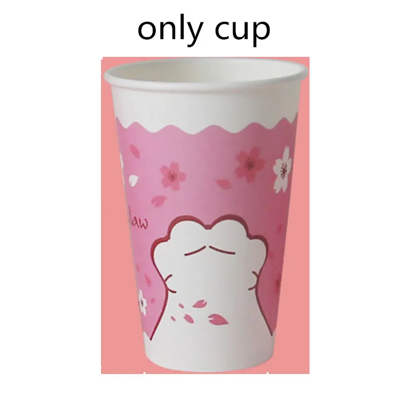 only cup 500 шт, розовые одноразовые кофейные чашки, вечерние, для молока, чая, холодных и горячих напитков, сок на вынос, упаковочные бумажные стаканчики с крышкой - Цвет: only cup