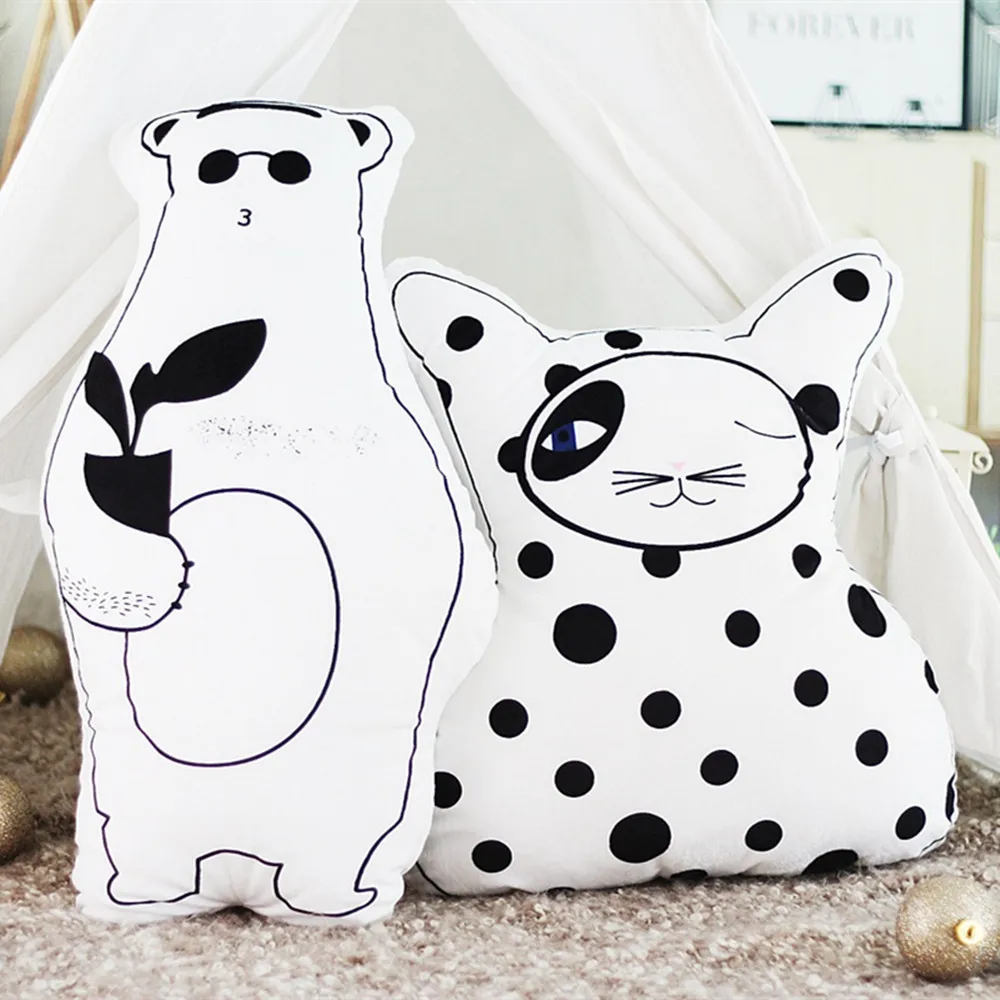 

Cartoon Northern European-Style down Cotton Pillow Polar Bear Shawn Sheep Cat Cushion Crystal Super Soft Crystal Doll