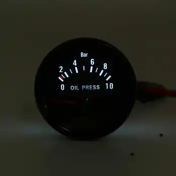 

Car Auto Oil Pressure Gauge Kits 2'' 52mm 12V White Digital LED Readout Black Len Face Oil Press Meter with 1/8 NPT Sensor