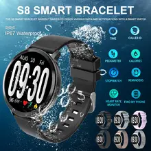 S8 Smartwatch Sport Waterproof  Man FitnessTracker Heart Rate SleepTracker Smart Bracelet Call Information Reminder Relo Digital