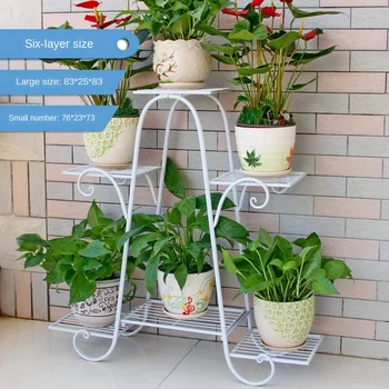 

Simple Metal Flower Plant Display Stand Multi-storey Indoor Home Balcony Wrought Iron Living Room Space Flower Pot Floor Rack