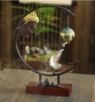 

Smoke Backflow Incense Burner Ceramic Statue Aromatic Incense Waterfall Decoracion Budista Buddhist Supplies Zen Decor KK60XL