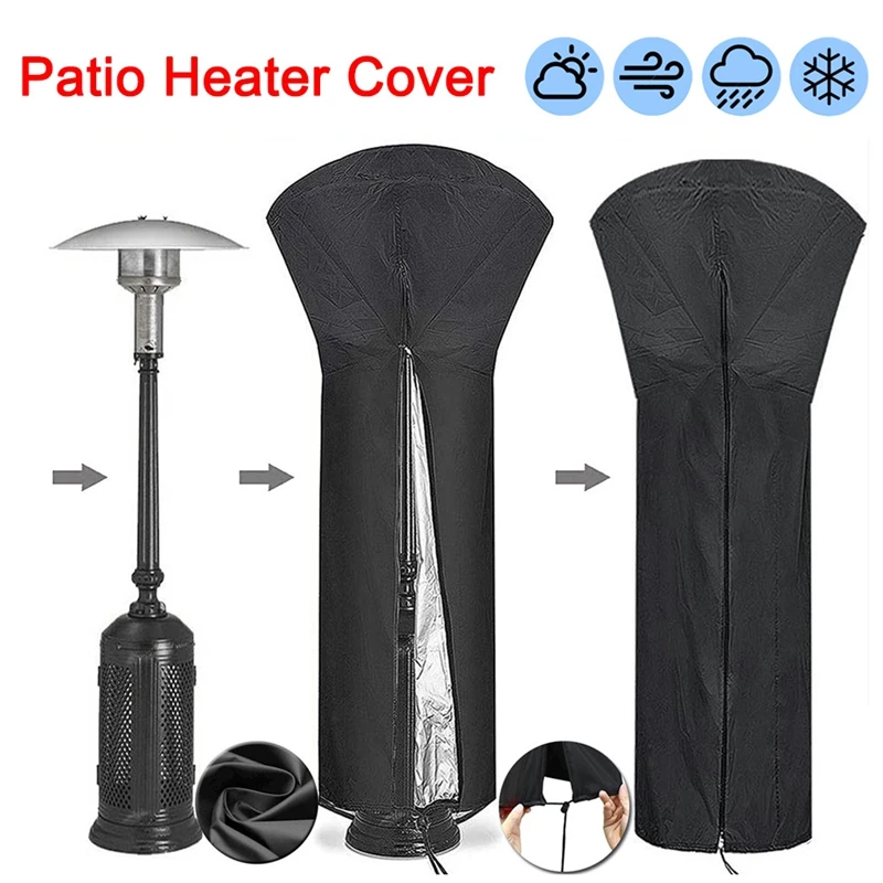 Outdoor Patio Heater Cover 210D Black Waterproof Oxford Cloth Umbrella
