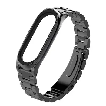 

Applies Millet Bracelet 3 Metal Wrist Strap Plus Three Bead with Stainless Steel Strap Fashion Watch Case For MI Band 3