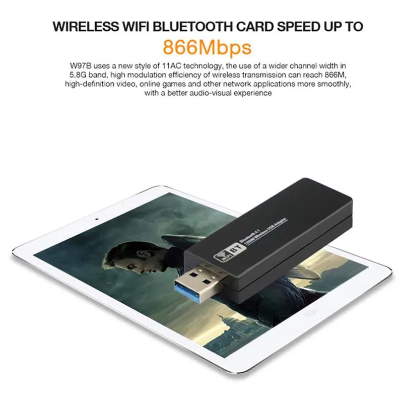 Zapo W97B офис мини 1200 Мбит/с беспроводной Usb 3,0 Lan адаптер 5 ГГц Wifi точка доступа Добавить Bluetooth 4,1 сетевая карта для всех Windows
