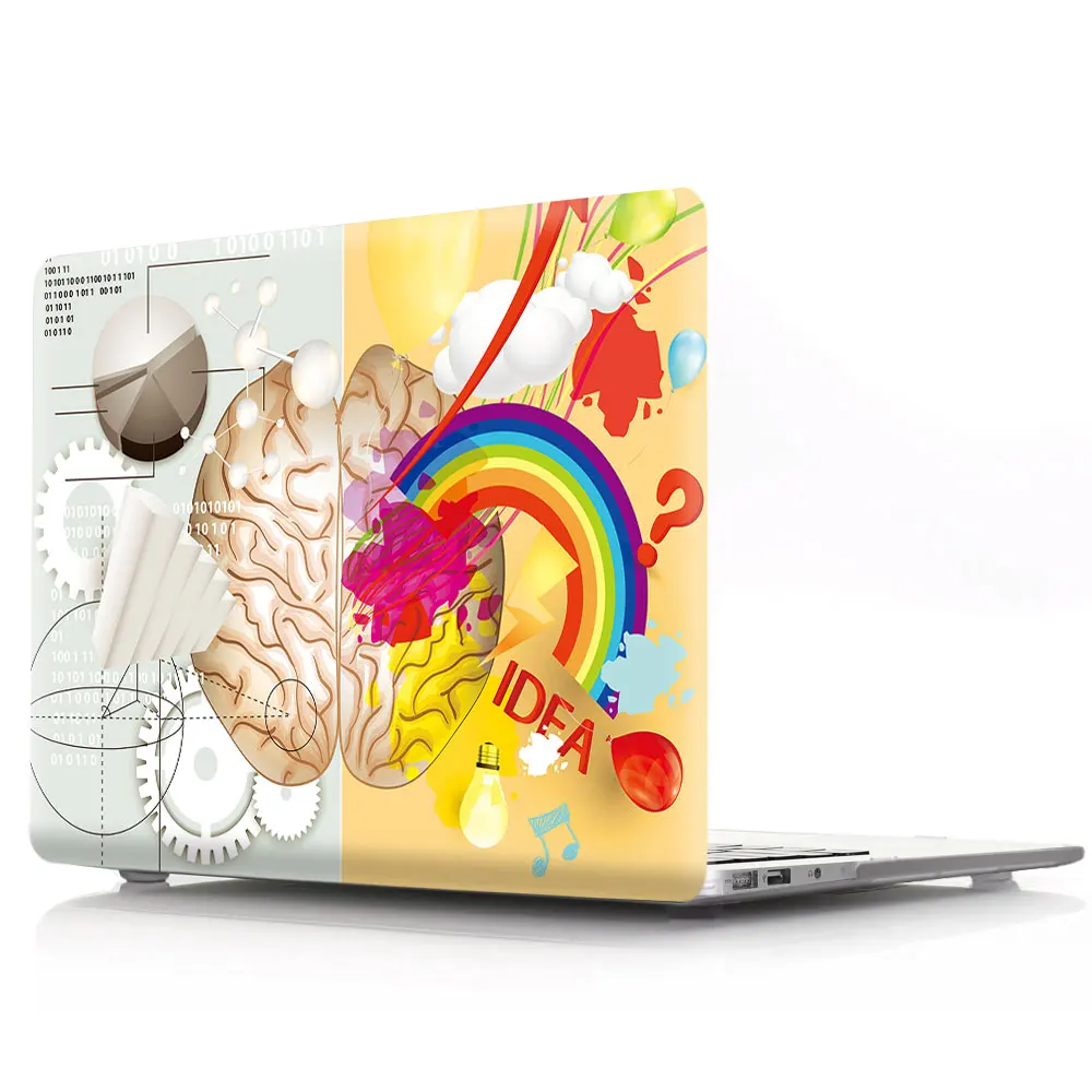 Коричневый Чехол для ноутбука Brain для Macbook Pro 13 15 чехол из ПВХ с рисунком для Macbook Pro 13 15 Touch bar A1707 A1989 A1990 чехол - Цвет: Коричневый